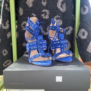 Vince Camuto: Blue Suede Heels